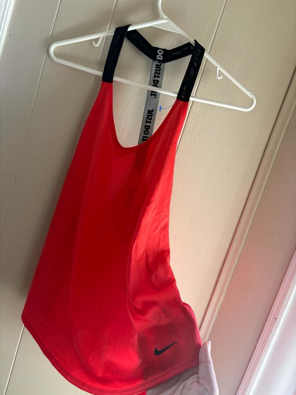 Nike Dri-FIT Women's Red Activewear Tank Top with Just Do It Back Strap Size M